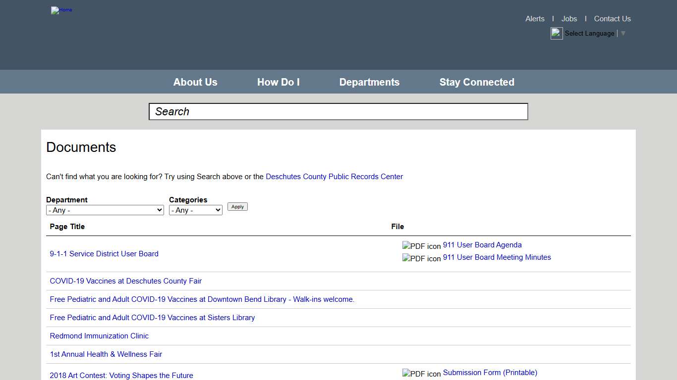 Documents Deschutes County Oregon